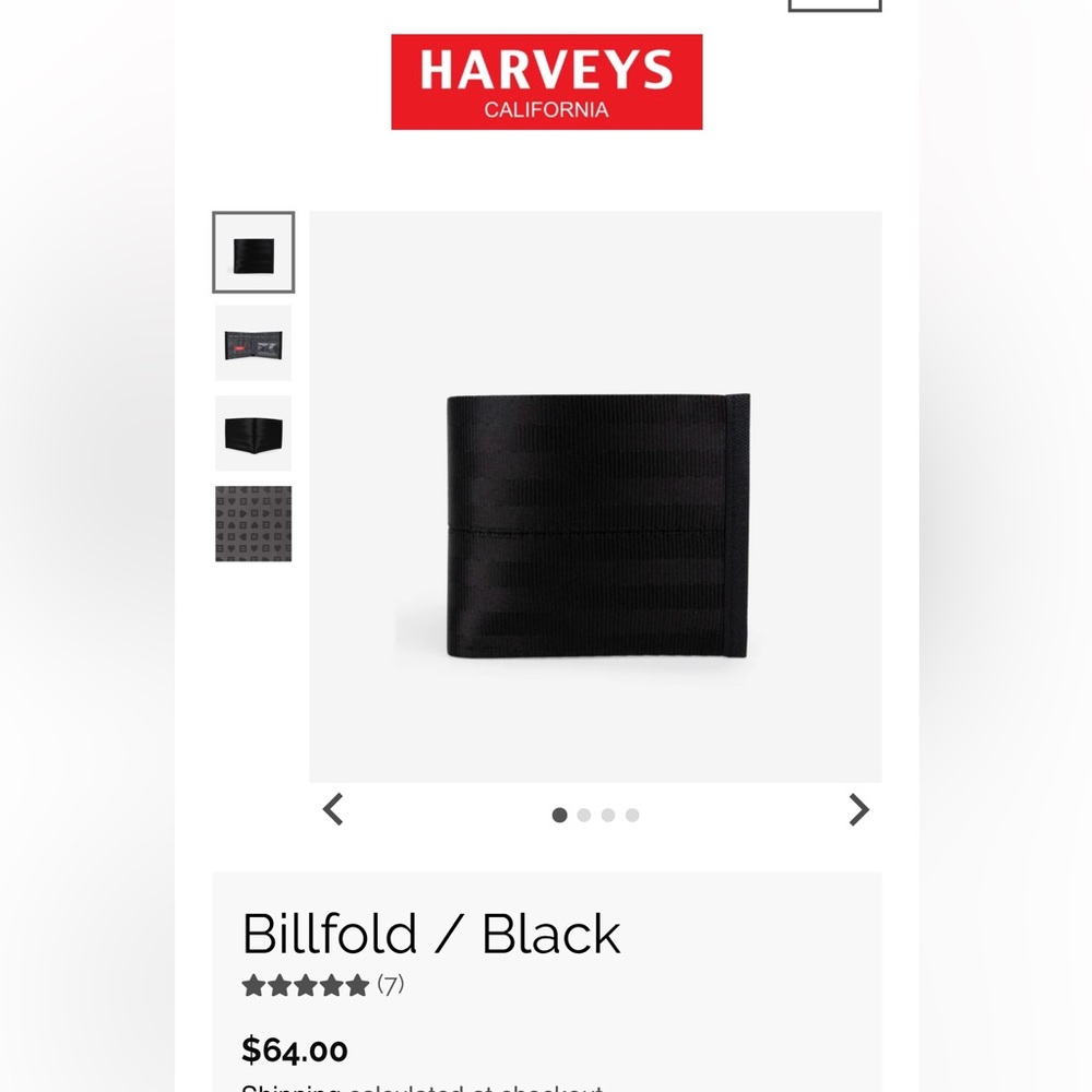 HARVEYS bifold black wallet